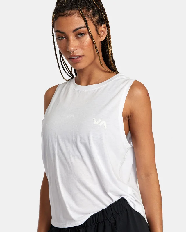 VA 2 Sports Tank Top - White Step Ahead, Lead The Trend