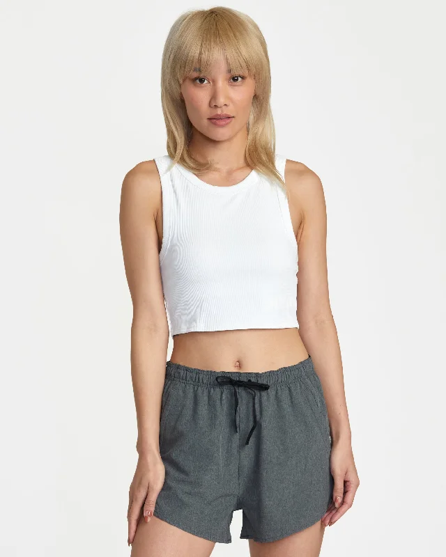 VA Cut Out Cropped Tank Top - Whisper White Classic Appeal