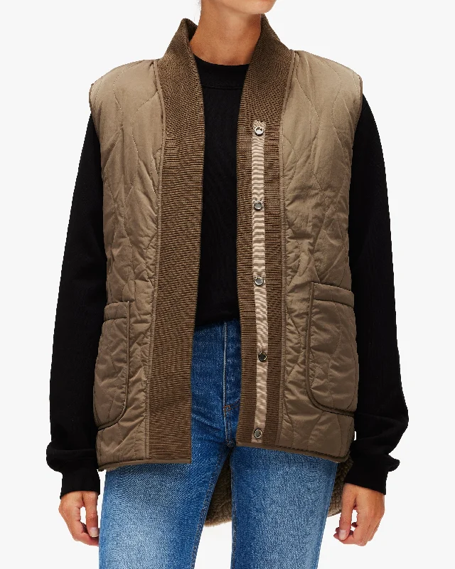 Varley Covey Reversible Quilt Gilet Trendy Urban Attire