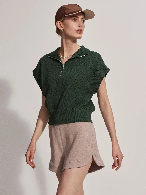 Varley Fulton Cropped Knit - Forest Glade Vintage Look