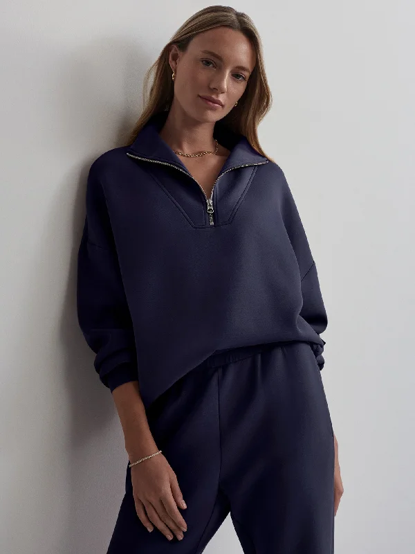 Varley Hawley Half Zip Sweat - Blue Nights Fashion Deal