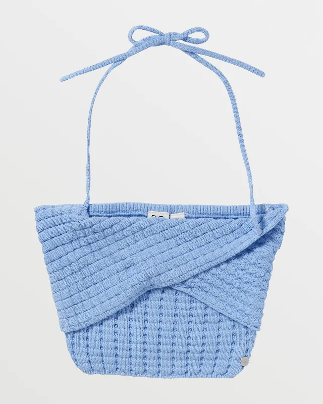 Venice Knit Halter Top - Bel Air Blue Style Streetwear