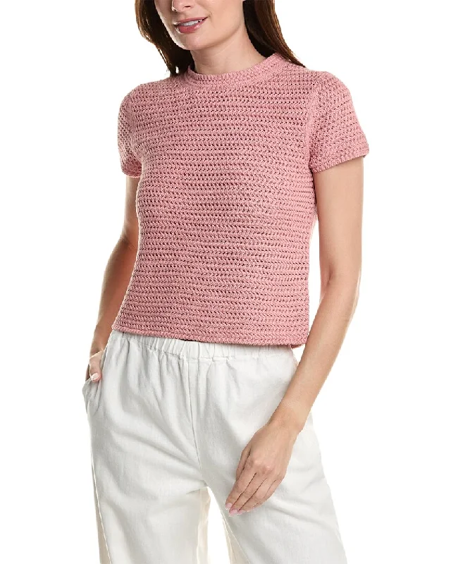 Vince Crochet T-Shirt Classic Women's Fashion