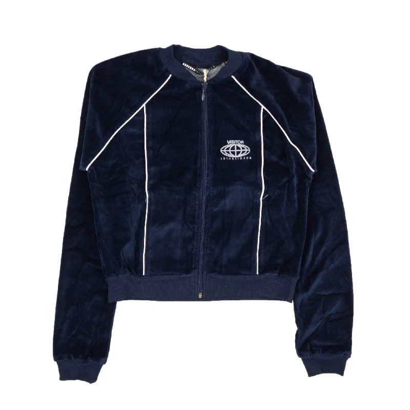 Visitor On Earth Velour Sweatshirt - Navy Blue Limited Time Offer