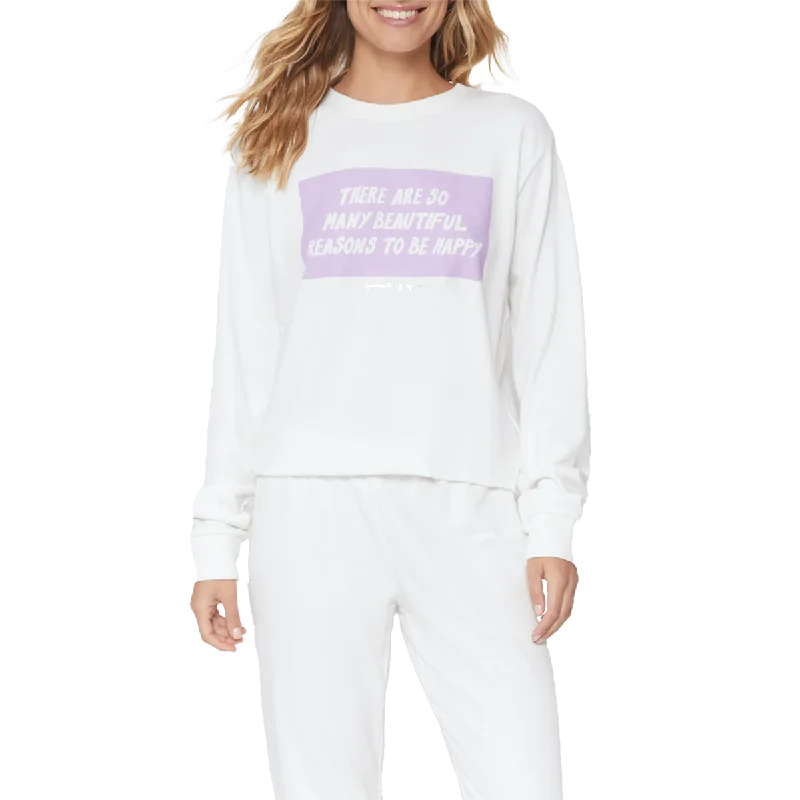 Women's Happy Crop Sweatshirt Trend Forward Women's Wear