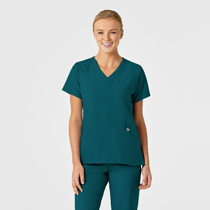 W123 Women's Stylized V-Neck Scrub Top - Caribbean Exclusive Discounts