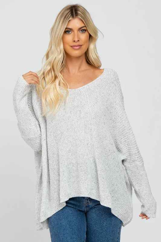 White Speckled Oversized Sweater Fashion Forward Outfits