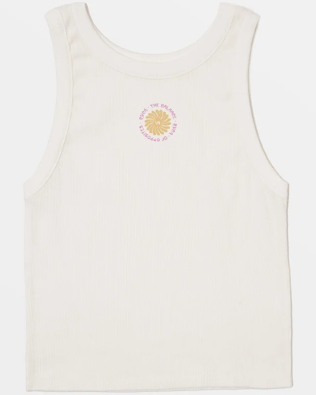 Wide Rib Tank Top - Vintage White Summer Fashion