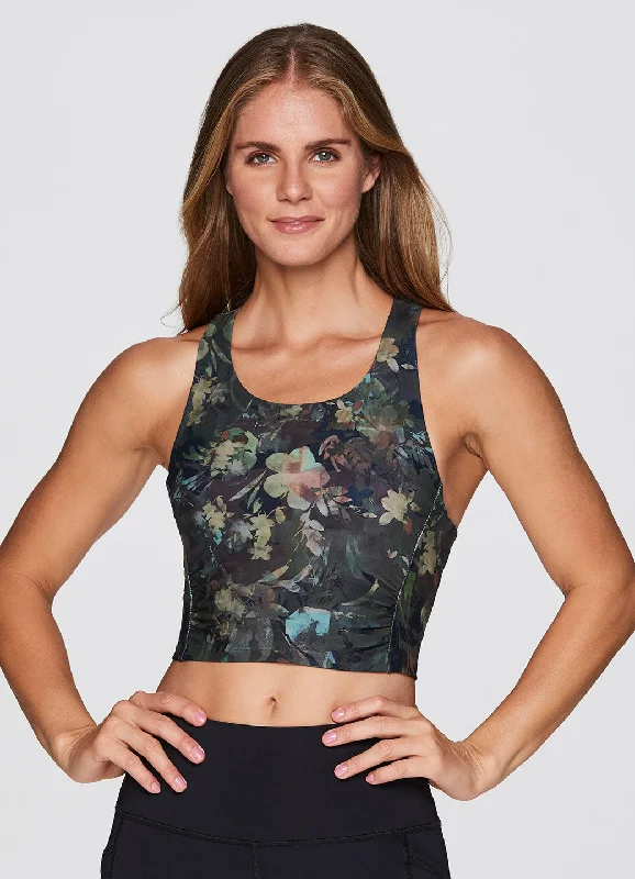 Winter Garden Cropped Shelf Bra Tank Top Deals