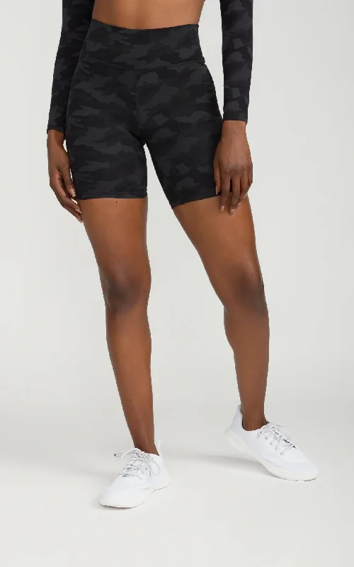 Bliss Biker Short 8" in Black Camo Update With Cottagecore Styles