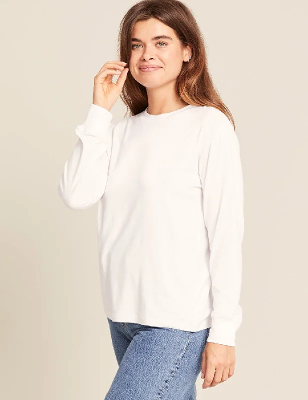 Women's Classic Long Sleeve T-Shirt - White Cool Prices