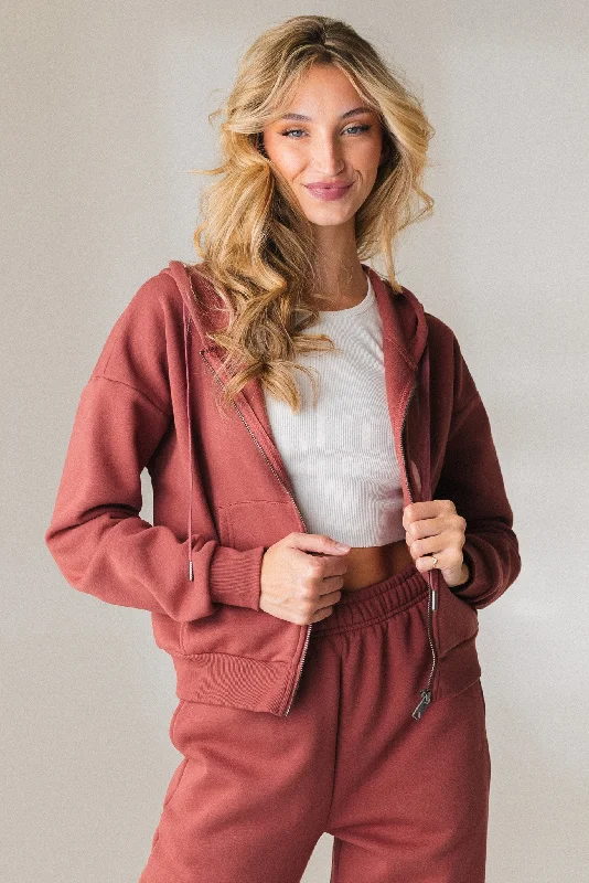 Vitality Women's Cozy Zip - Rosewood Budget Friendly Fashion