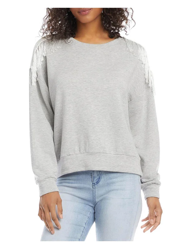 Womens Crewneck Fringe Sweatshirt Style Without Limits