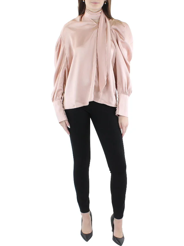 Womens Drapey Puff Sleeve Blouse Fashion Sale