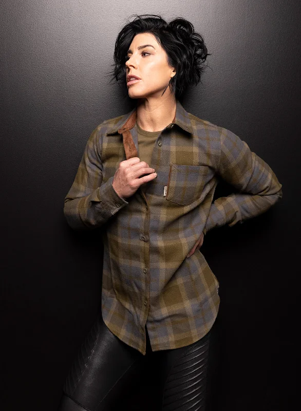 WOMEN'S FOREVER FLANNEL - OLIVE Spring Fashion