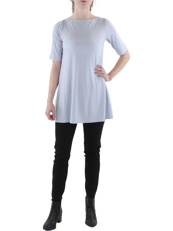 Womens Jersey Boatneck Tunic Top Sustainable Fashion Extravaganza