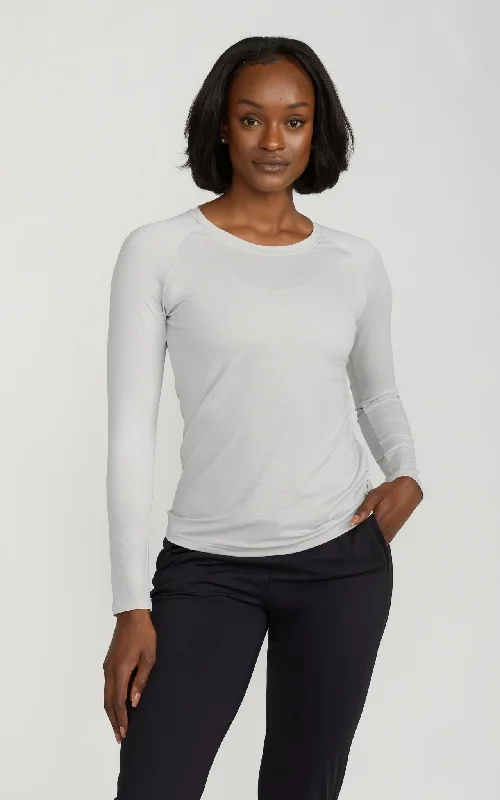 Women's Long Sleeve Lux-Tech Shirt in Lunar Gray Trend Alert