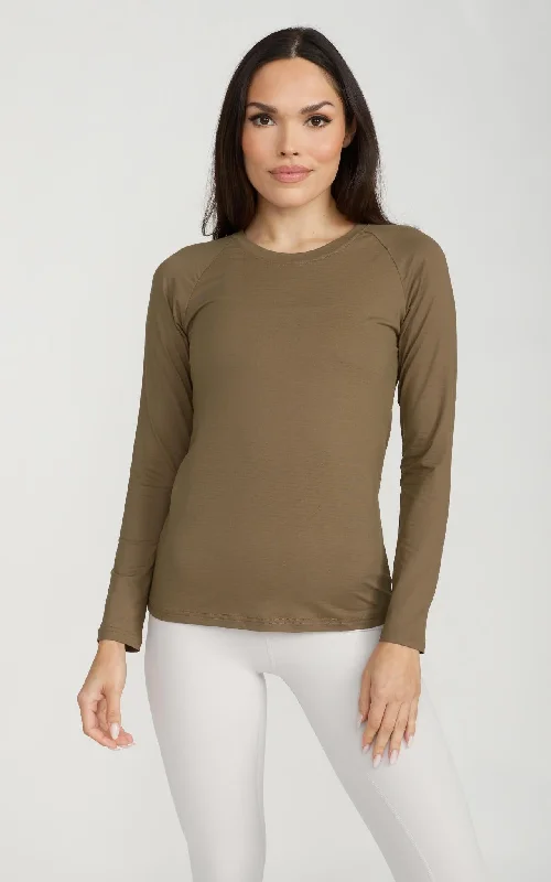 Women's Long Sleeve Lux-Tech Shirt in Military Olive Summer Fashion