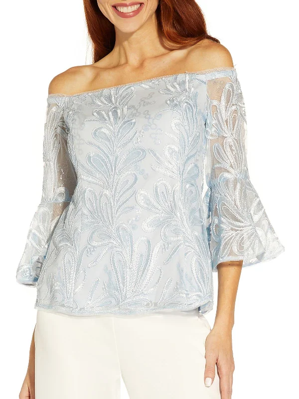 Womens Off-The-Shoulder Soutache Blouse Wardrobe Upgrade