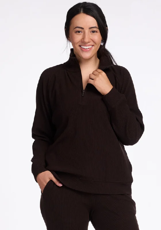 Quinn Ribbed 1/4 Zip Subtle Sophistication