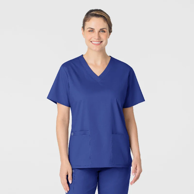 WonderWORK Women's V-Neck Scrub Top - Galaxy Blue Mid Season Sale