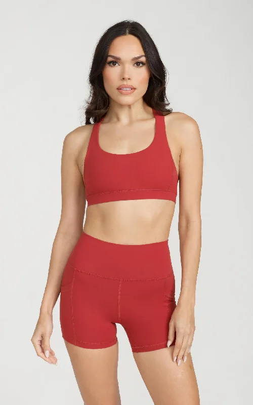 Y-Not Sports Bra in Red Dahlia Big Savings