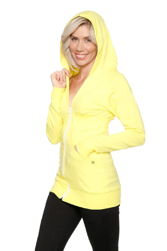 Zip-up Long Body Travel Hoodie Jacket (Tropic Yellow) Trendy Styles