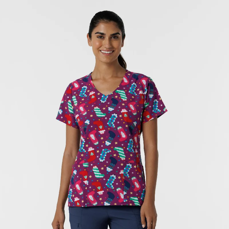 Zoe+Chloe Performance V-Neck Print Scrub Top - Penguin Pals Shop Sales