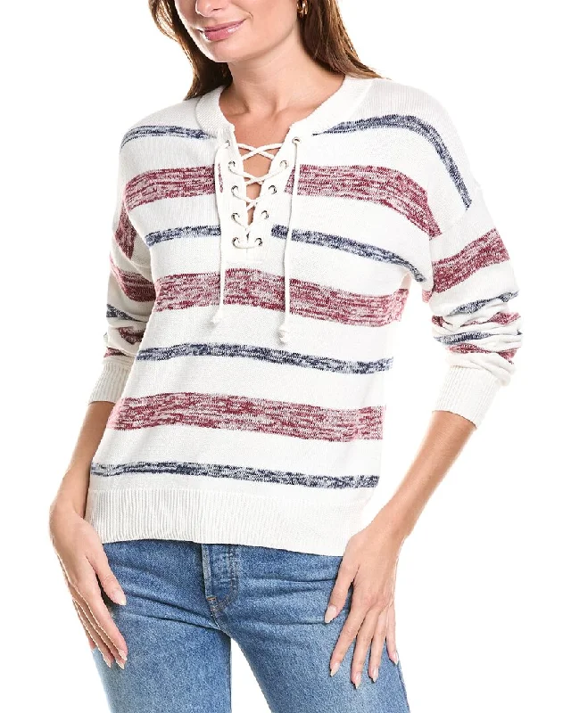 27 Miles Malibu Marled Stripe Hoodie Chic Style