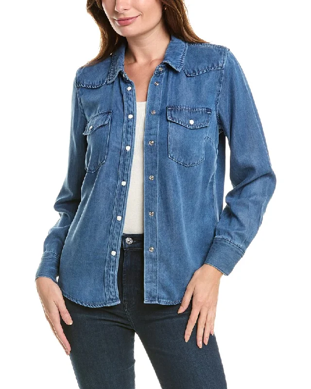 7 For All Mankind Western Denim Shirt Feminine Soft - Hued Look