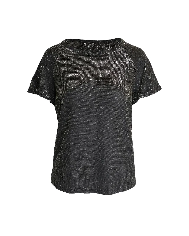 A.P.C. Sparkly T-Shirt in Black Viscose Effortless Comfort