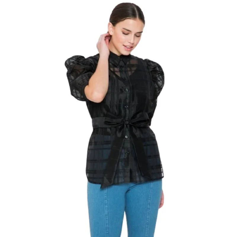 A See-thru Mini Length Organza Top Stupidly Low Prices