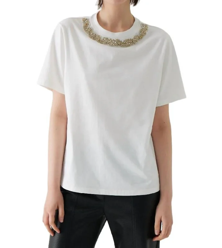 Abbie T-Shirt In Cream Trend Forward Threads For Her