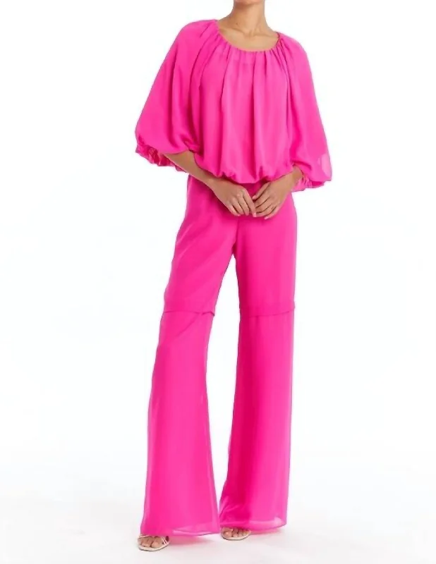 Abra Chiffon Top In Hot Pink Browse Our Top Products