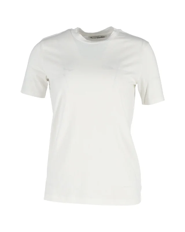 Acne Studios Crewneck T-shirt in White Cotton Dive Into Trendy Women's Fashion