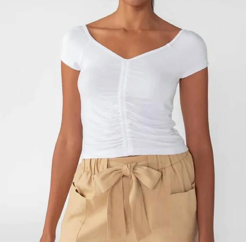 Adore Ruched Top In White You'Ll Love Us Because