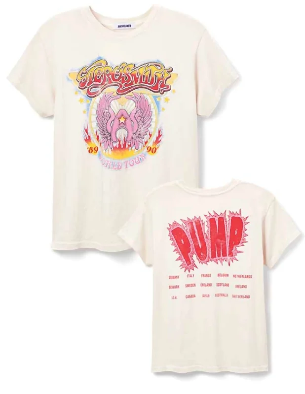 Aerosmith World Tour Tee In Dirty White Gorgeous Glamour Collection