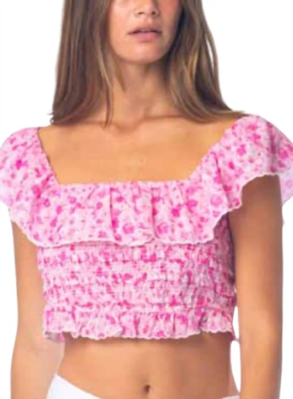 Aggie Top In Pink Latest Trends