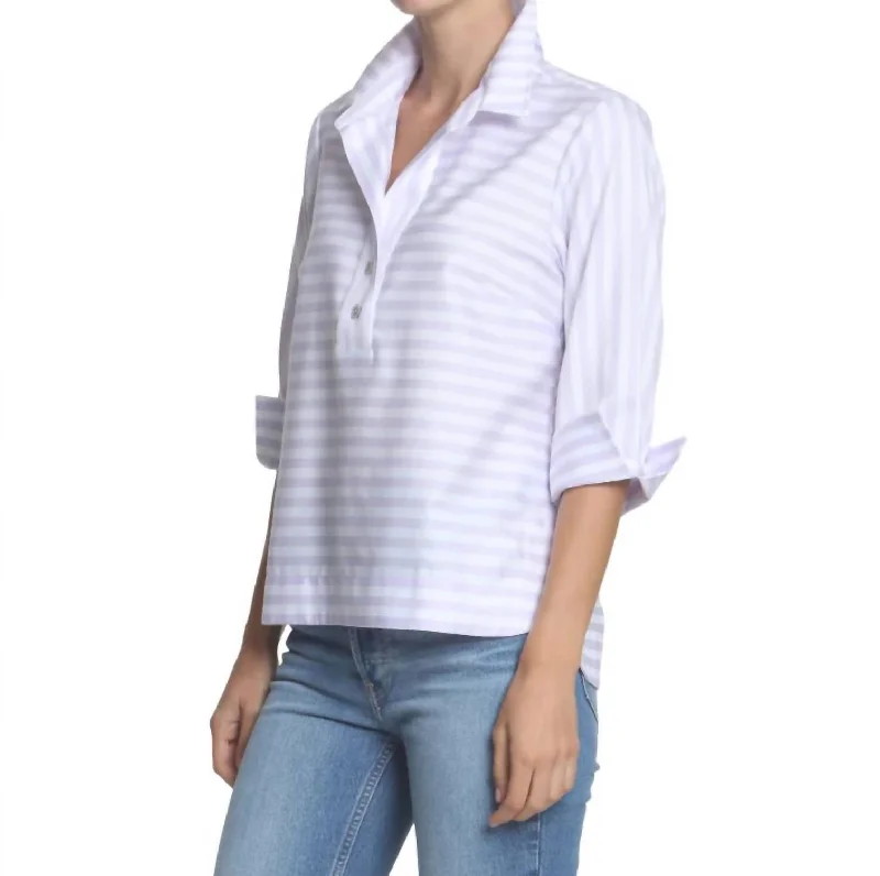 Aileen Top In Lilac/white You'Ll Love Us Because