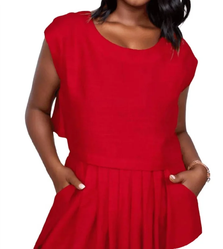 Airy Linen Top In Red Fashionista Favorites