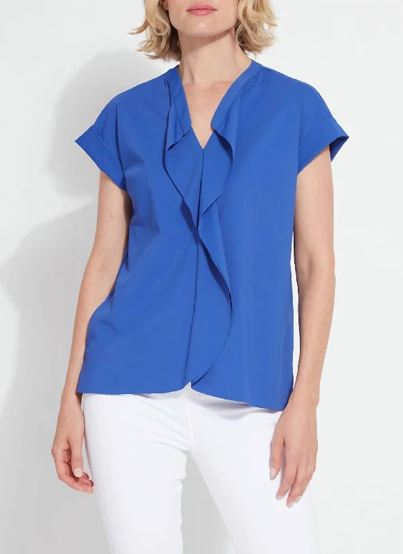 Alessia Pullover Top In Cobalt Pop Clearance Sale, All Cheap