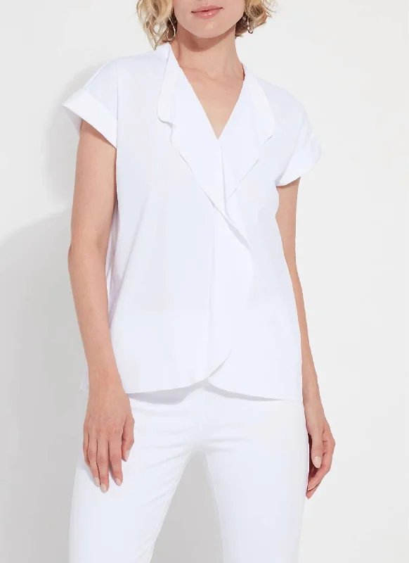 Alessia Pullover Top In White Sustainable Fashion Extravaganza