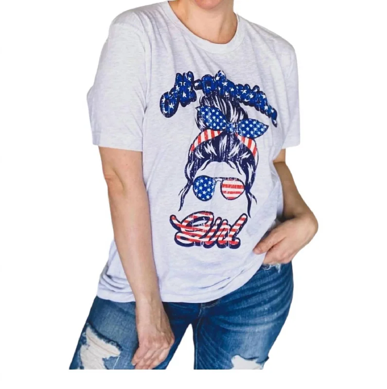 All American Girl Tee In White The Good Stuff