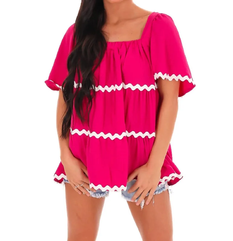 All I Want To Do Tiered Top In Fuchsia Dive Into Trendy Styles