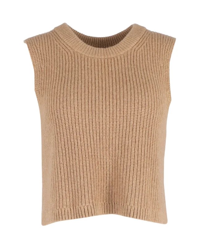 Altuzarra Sleeveless Knit Top in Brown Wool Must-Have Styles