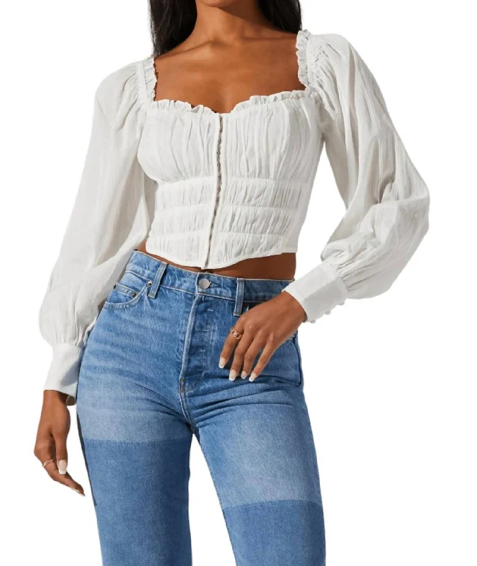 Amber Top In Off White Shop Sale Items