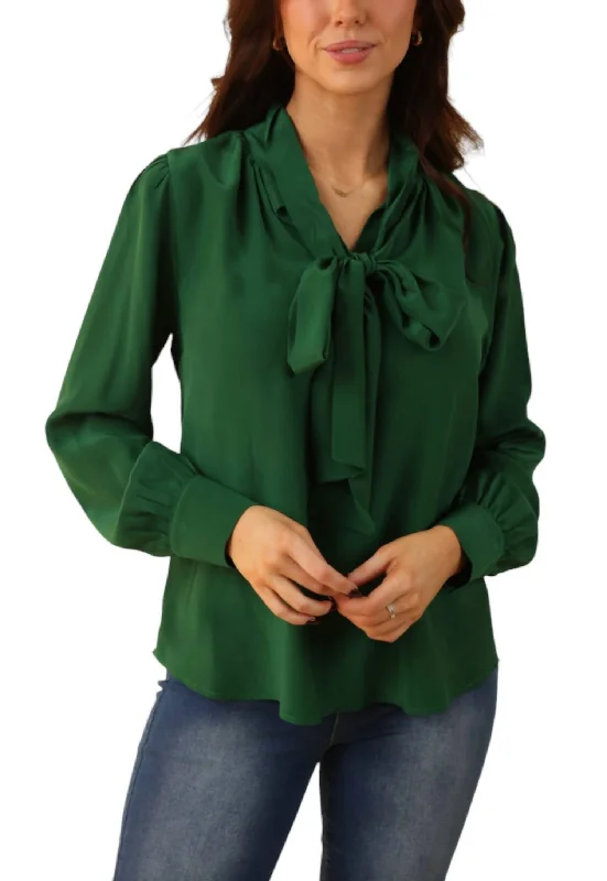 Amy Blouse Top In Emerald Flash Sale Now