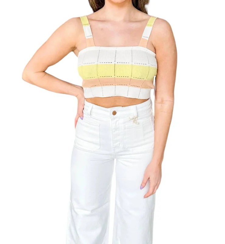 Andi Colorblock Top In Shell Limited Time Offers