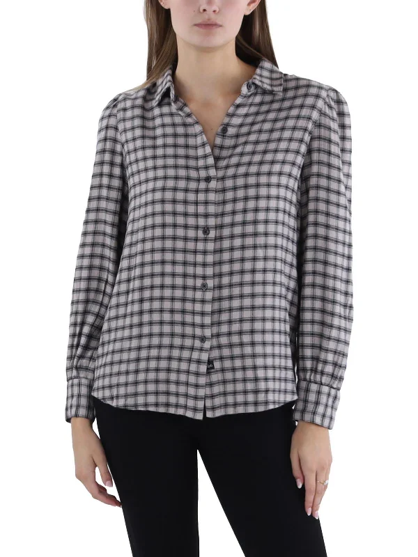 Angelica Womens Collar Long Sleeve Button-Down Top Flash Sale, Don't Miss