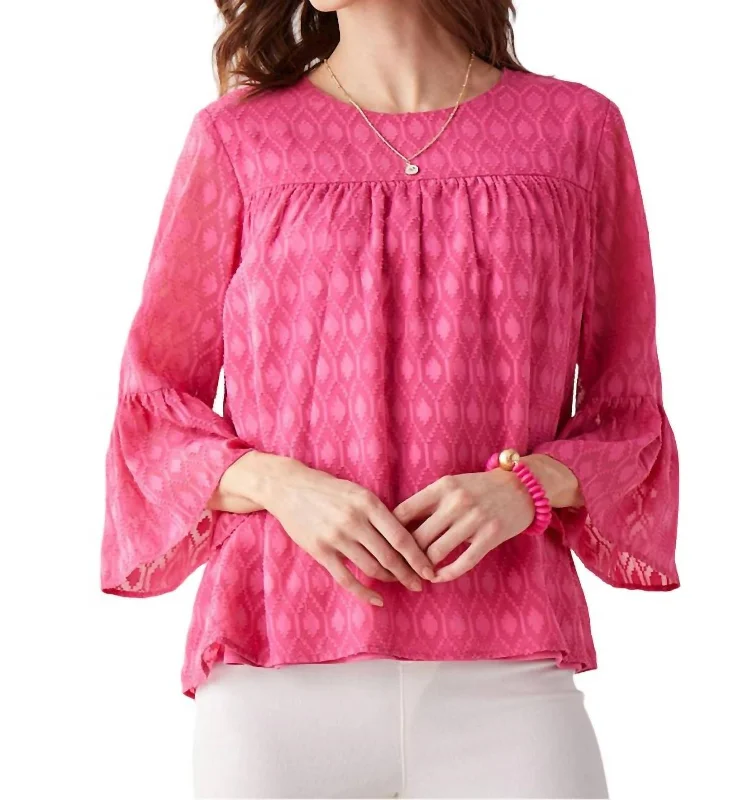 Anna Sheer Blouse In Pink Stylish Basics